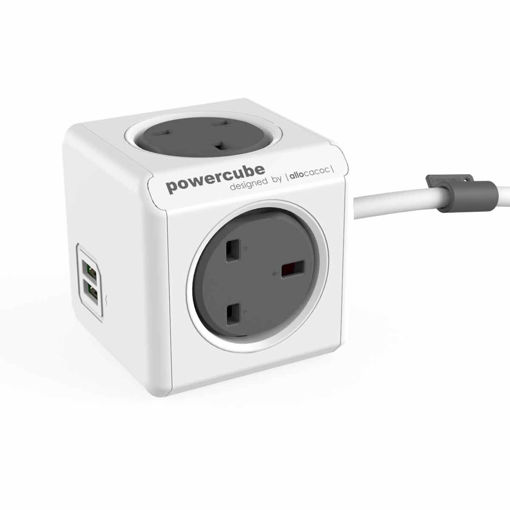 Picture of POWERCUBE EXTENSION 2 USB + 4WAY 1.5M - GREY